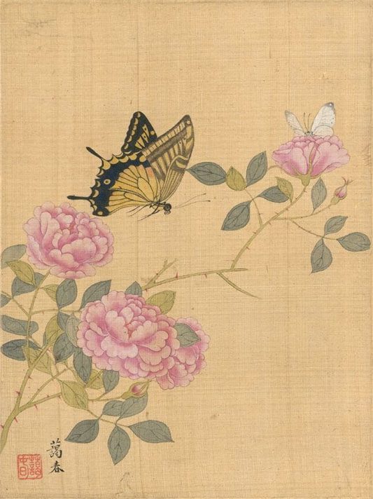 신명연 '꽃과 나비' | 국립중앙박물관
